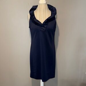 Gretchen Scott Designs Navy Ruffle Collar Mini Dress, size M